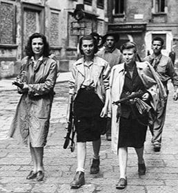 Italian women partisans in Milan, April 1945